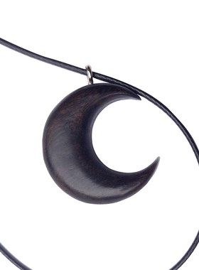 与木檀木月亮项链气质女时尚毛衣