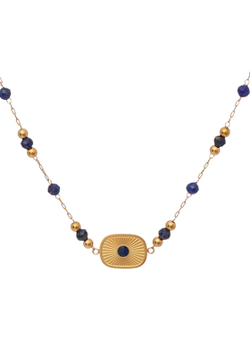 天然青金石手链流苏项链套装