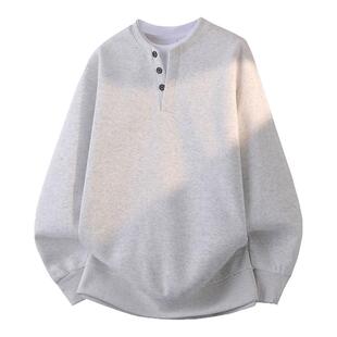 啄木鸟假两件亨利领毛衣男士2026新款春秋季潮牌打底针织衫上衣服