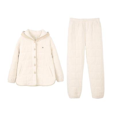 安之伴三层夹棉可外穿澳毛绒睡衣