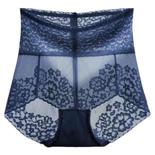 高腰内裤女蕾丝收腹夏季薄款性感夏天透气无痕提臀女士大码三角裤