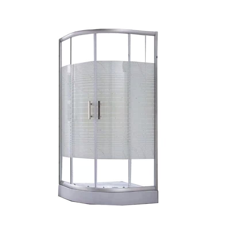 特价弧扇形横条卫浴玻璃简易淋浴房砂银隔断浴室房沐浴磨砂不包邮