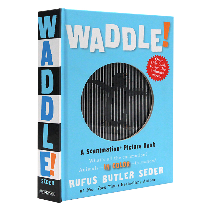 英文原版绘本 光与影视觉3D动画书系列 Waddle A Scanimation Picture Book 动物动起来翻翻书儿童神奇摇摆英语读本纽约时报畅销书