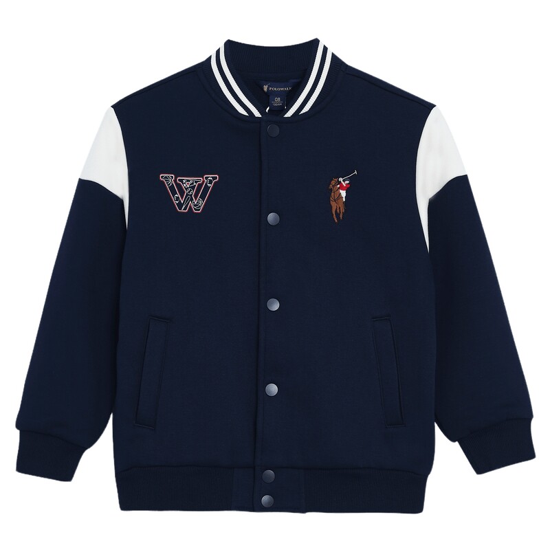 POLOWALK学院风摇粒绒棒球服外套