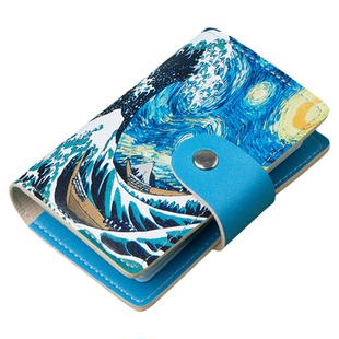 梵高油画卡包女多卡位银行大容量证件包女士零钱卡片包防消磁