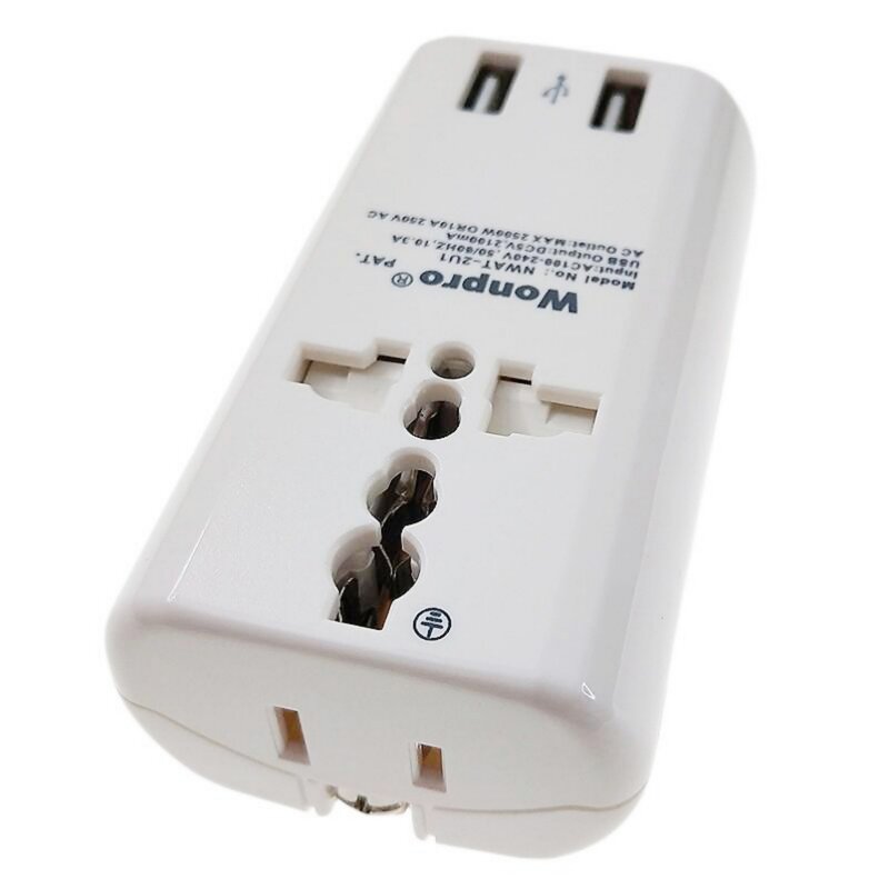 稳不落全球通万用转换插头双USB