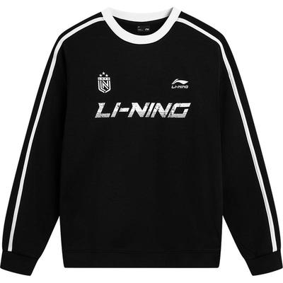 李宁情侣美式加绒圆领卫衣