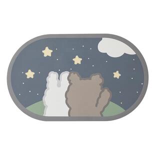 卡通硅藻泥软垫可爱吸水浴室地垫防滑卫生间门口脚垫卫浴厕所地毯