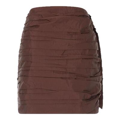 褶皱迷你女士半身裙ROHE