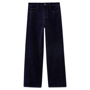 水云间复古原色直筒牛仔裤女窄版阔腿裤中性风长裤子2026春季新款