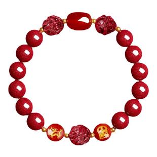 普陀山朱砂手串正品马年属马本命年手链三合六合普贤护身符转运珠