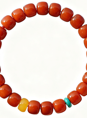 天然南红本命年手串红色招财手链