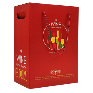 樱秦 加厚红酒包装盒纸箱冰酒盒六6支装葡萄酒手提礼品盒 可定制