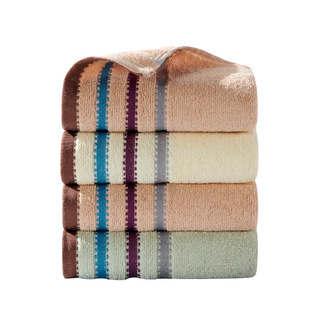 10条装山东孚日洁玉纯棉洗脸方巾儿童正方形全棉家用小毛巾吸水