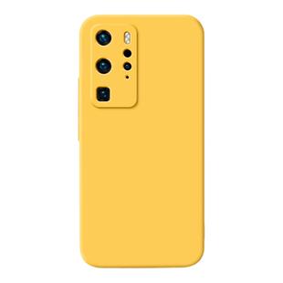 适用华为P40Pro手机壳P40新款P40Pro+液态硅胶保护套p4o全包防摔por十男女黄色专用外壳plus荣耀高级感曲面屏