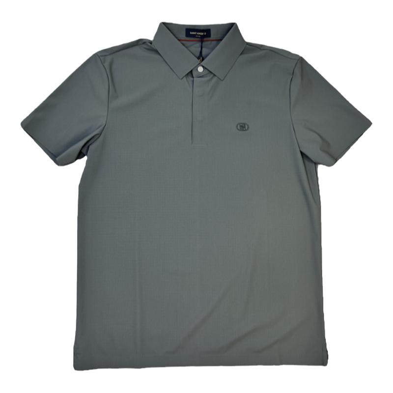 报喜鸟24年【冰爽】新款灰正品男中弹运动夏修身翻领t恤衫体恤衫