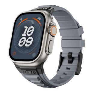 适用苹果手表带表iWatchS10表带11氟橡胶金属Apple Watch表带7/8/9/s8运动se高级ultra2时尚49MM防水耐用潮牌