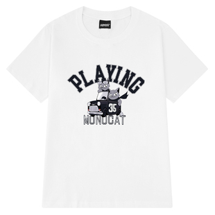 美式街头潮牌嘻哈短袖男宽松大码加肥加大半袖t恤ins潮流情侣装夏