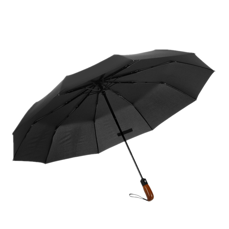 超大双人纯色全自动雨伞加固抗风