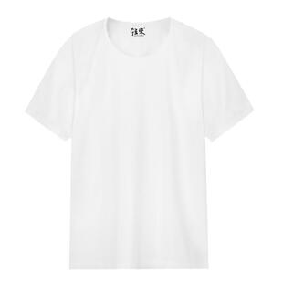 高支纱纯棉中老年汗衫男薄款宽松大码白色120支老头衫短袖圆领夏