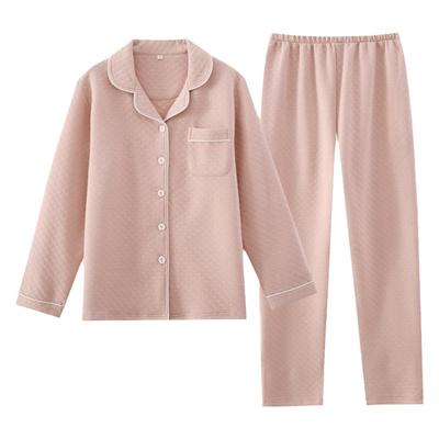 情侣纯棉三层夹层睡衣