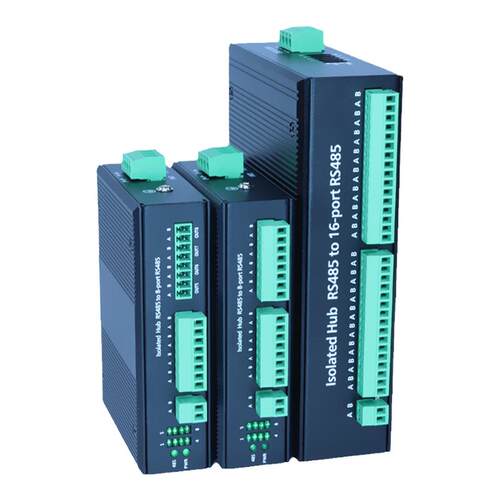 拓宾 工业级485集线器8路双向RS485隔离型1分8双向通讯隔离器分线器中继器485总线分割器物理隔离485转换器