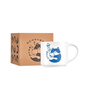 共禾京品可爱招财猫咪陶瓷马克杯