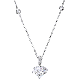 卡蒂罗爱心星球项链女生925银轻奢小众简约锁骨链首饰品生日礼物