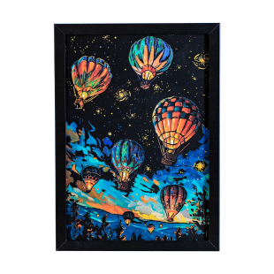 朝雨 炫彩夜光刮刮画儿童高颜值A4刮画纸有图案创意手工diy礼物