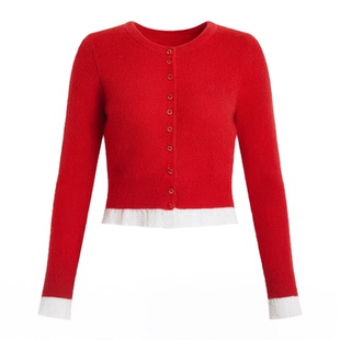 Even Vintage|JI致亲肤马海浣熊毛 空气感温柔毛衣设计感针织开衫