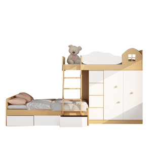 考拉森林交错式上下床带衣柜儿童床错位型上下高低床小户型子母床