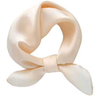 BUSYEGG桑蚕丝小丝巾藕粉小方巾