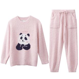 红豆居家儿童睡衣半边绒男童可爱女孩加厚冬季亲子外穿家居服套装