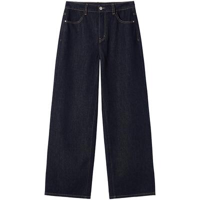 热风2026年女士宽松直筒牛仔裤