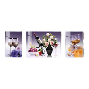 餐厅装饰画现代简约高档酒杯三联画餐桌背景墙壁画吃饭厅大气挂画