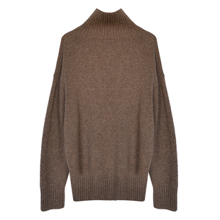 因由 ROW风羊毛牦牛绒纯色套头上衣秋冬保暖高领慵懒针织毛衣女