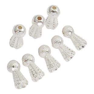 18k包金哑金双子喇叭钟吊坠流苏手链项链diy造型手工饰品吊饰配件