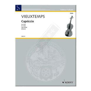维厄当 随想曲 中提琴独奏 德国朔特原版进口乐谱书 Vieuxtemps Capriccio for Viola VAB41