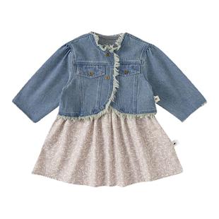 贝贝城儿童连衣裙套装洋气春装女童韩版牛仔衣两件套宝宝甜美衣服