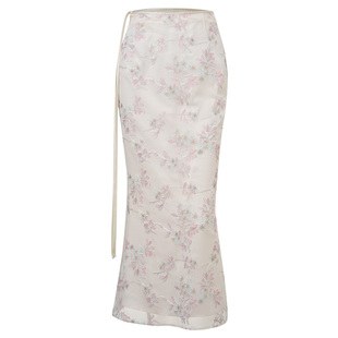 MAXRIENY优雅浪漫鱼尾半裙收腰修身半身裙高级气质感长裙女装25夏