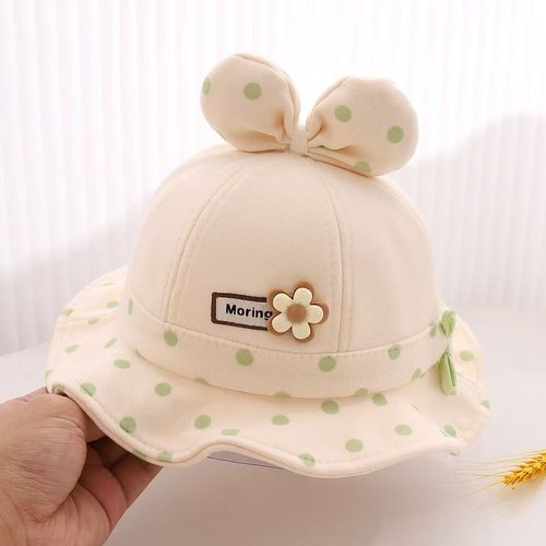 小婴儿帽子秋冬款渔夫帽女可爱宝宝帽子春秋厚款盆帽婴幼儿可调节