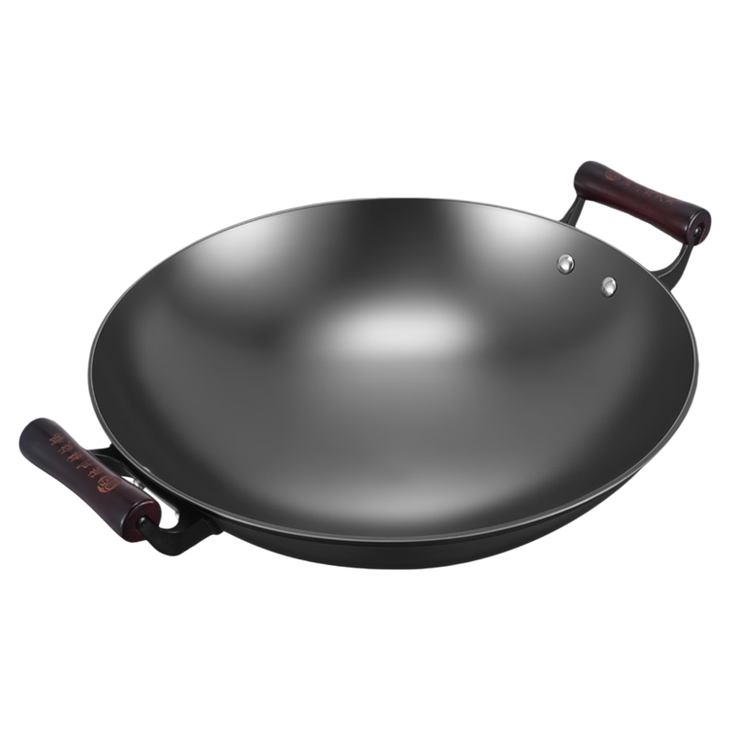 陆川生铁铸铁锅官方旗舰老式炒菜锅双耳圆底不粘无涂层燃气灶炒锅