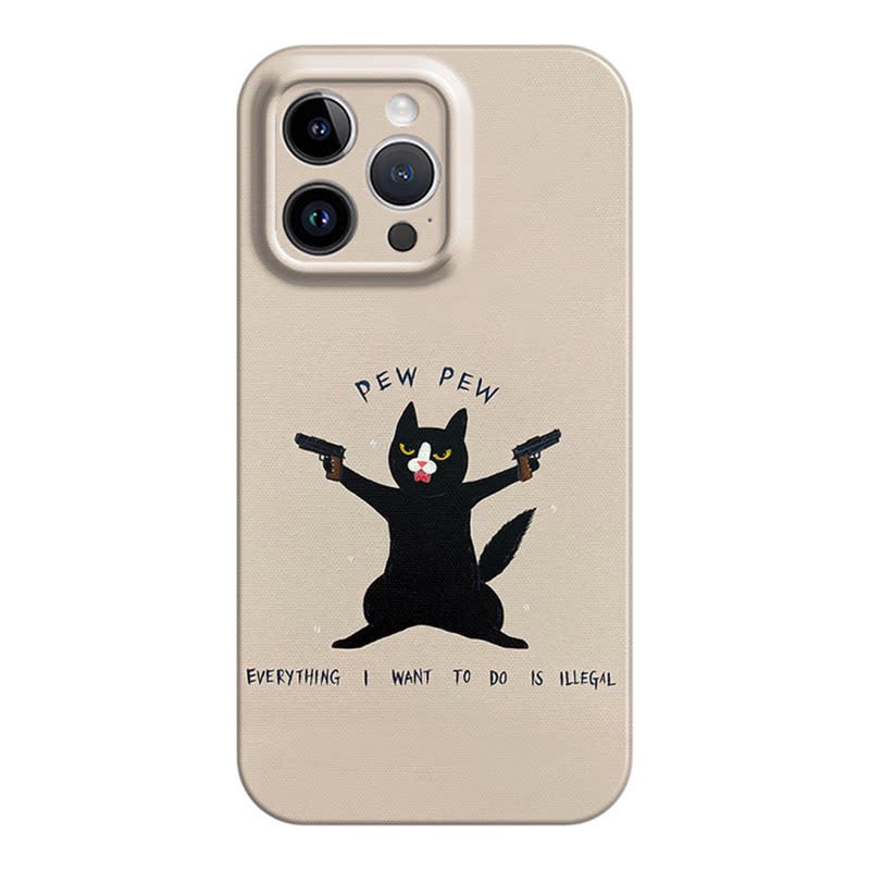 双枪醉酒猫适用iphone17promax菲林手机壳苹果16华为p70mate50vivos19iqoo12软红米k80note14小米15一加13T硬