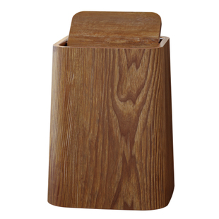 仿木纹垃圾桶家用厨房厕所带盖高档轻奢大中古风纸篓卫生间厕纸桶