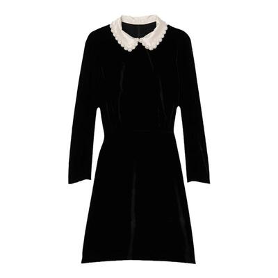 SANDRO可拆卸领收腰A字连衣裙