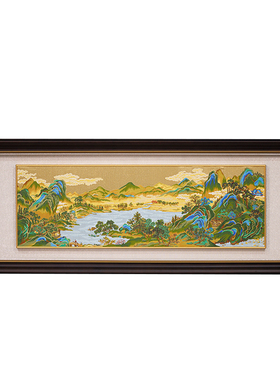 非遗真金线挂画山水装饰画