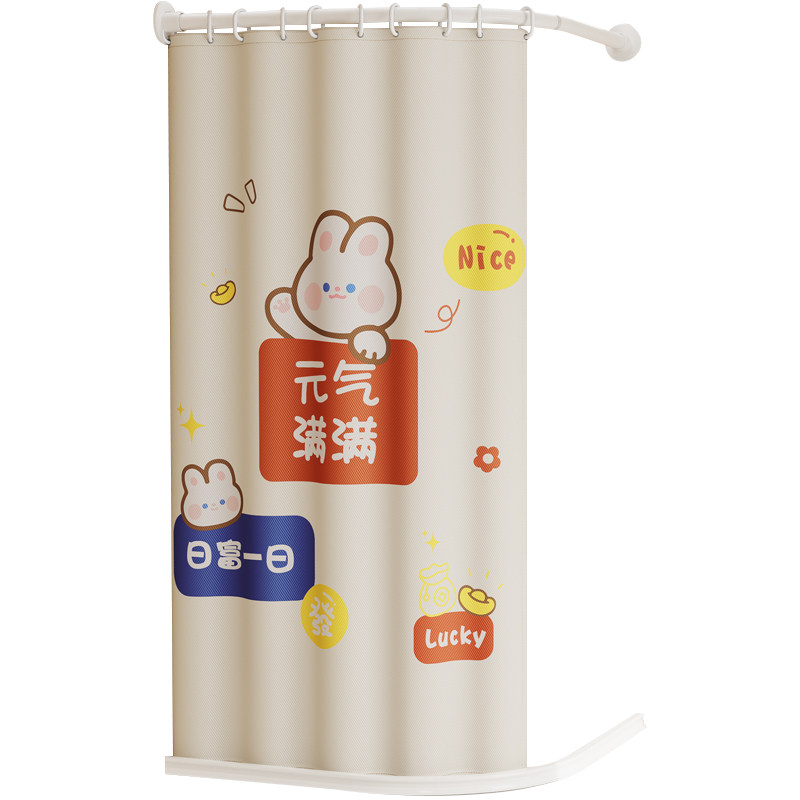 卫生间洗澡加厚弧形浴帘防水