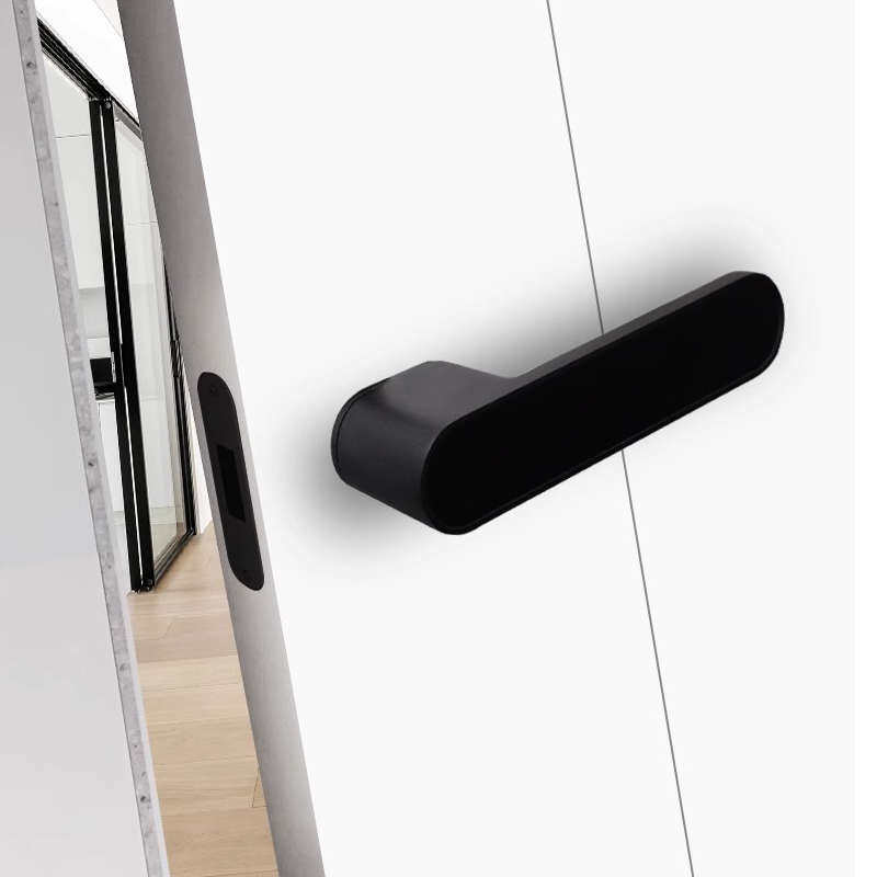 冠宁意式极简生态磁吸门锁室内木门卧室房间门把手静音简约锁具