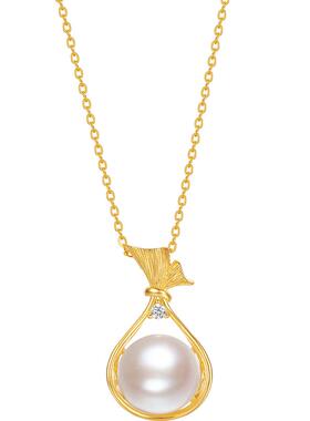 周六福S925银淡水珍珠项链女