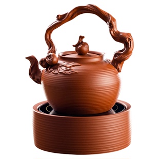 容山堂红泥砂铫壶围炉煮茶壶2025新款烧水壶提梁壶电陶炉煮茶炉